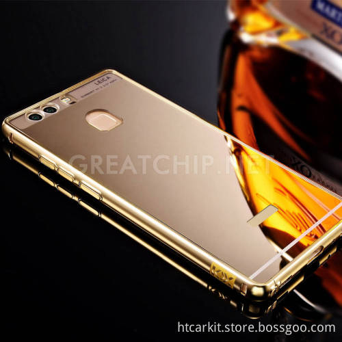 2016 Hot selling luxury for huawei p9 mirror case,metal mirror case for huawei p9